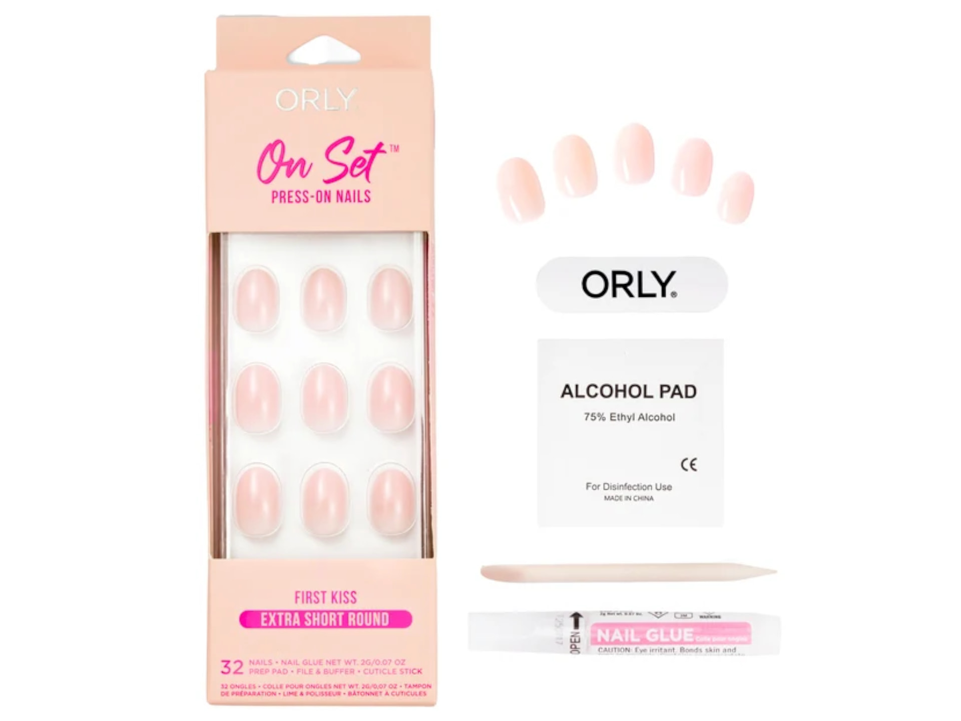 Orly Press-On-Nails Extra Short Round (First Kiss)