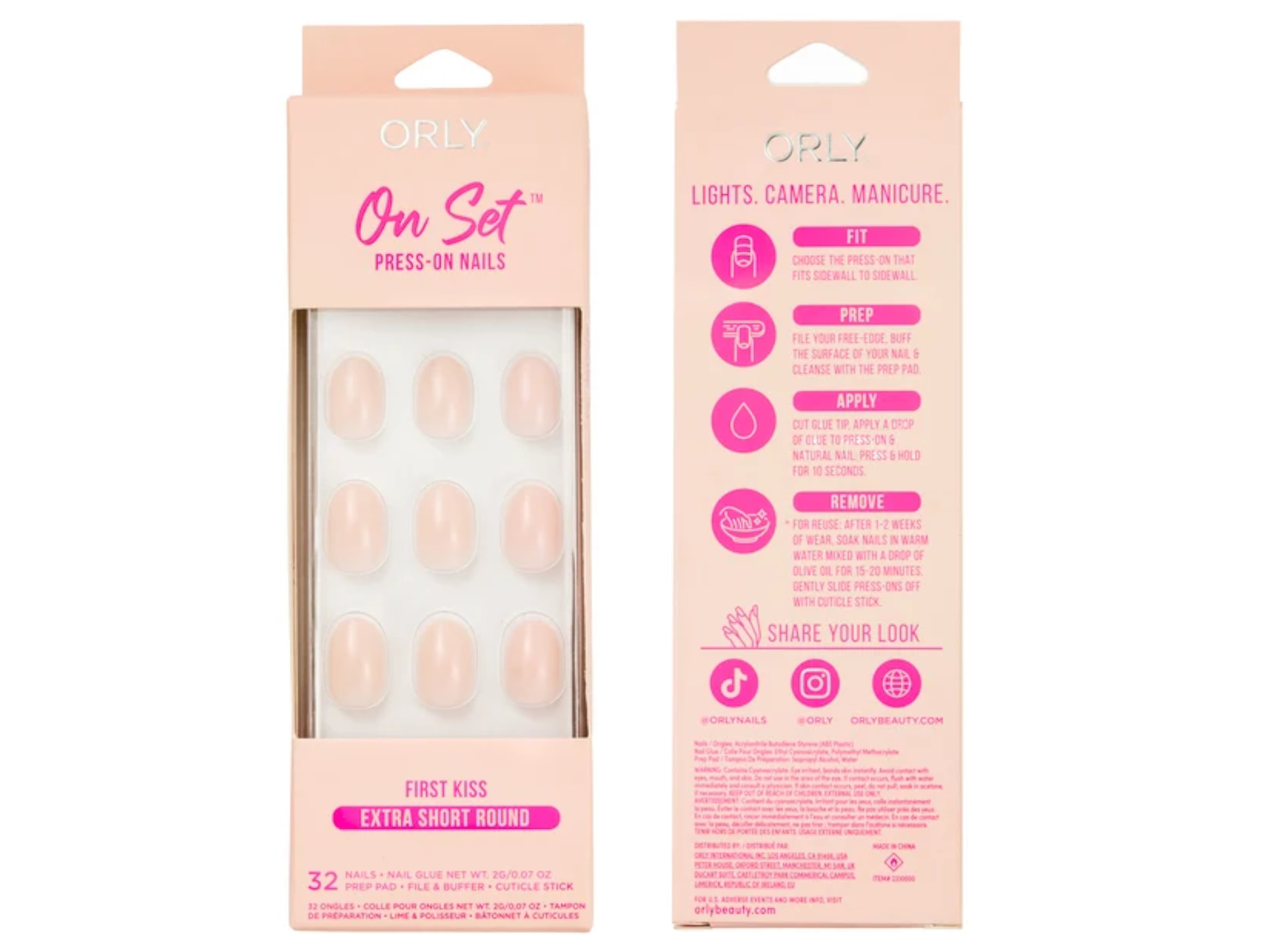 Orly Press-On-Nails Extra Short Round (First Kiss)