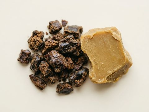 Propolis als Makroaufnahme, rohe Stücke